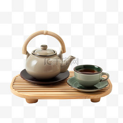 茶叶背景图片_茶叶茶盘摄影图免抠元素茶壶