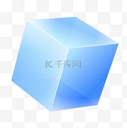 蓝色渐变方块几何图片_立体简约蓝色方块图片