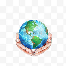 世界地球日免抠元素双手捧着地球