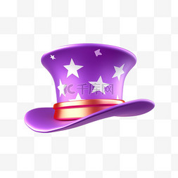 立体愚人节图片_3d紫色愚人节魔术帽子图片
