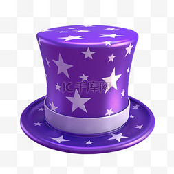 3d紫色愚人节魔术帽子图片