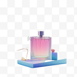彩色香水瓶元素立体免抠图案
