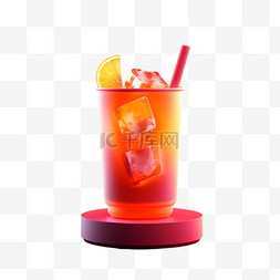 饮料红色立体描绘摄影照片素材