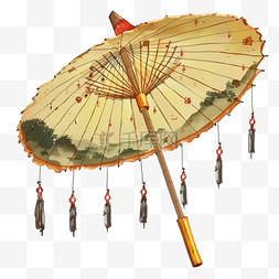 清明节素材油纸伞手绘风格