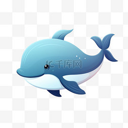 海豚鲸鱼元素立体免抠图案