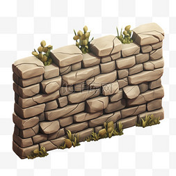 石墙图片_石墙砖块元素立体免抠图案