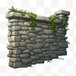 石墙砖块元素立体免抠图案