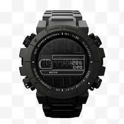 黑色手表图片_黑色手表元素立体免抠图案