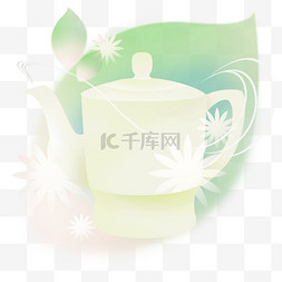 春天春茶茶叶茶壶免抠素材