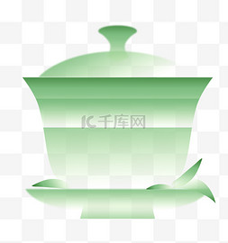 蓝釉堆白花茶杯碟图片_简约渐变春茶茶杯设计图