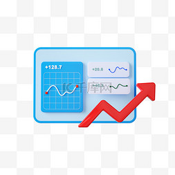 数据增长图片_3D数据增长报表元素
