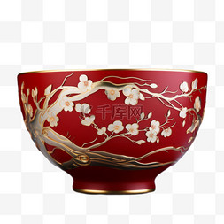 瓷碗图片_浮雕瓷碗元素立体免抠图案