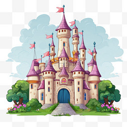 梦幻城堡元素图片_梦幻城堡元素立体免抠图案