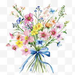 春天花朵插画免抠手绘元素
