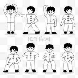 中国养生古法图片_八段锦锻炼的男孩元素
