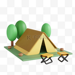 野外露营帐篷图片_3D立体露营帐篷免抠图片