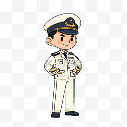 中国海军军人卡通职业人物插画素