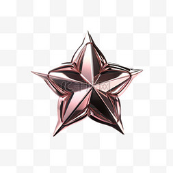 粉色五角星元素立体免抠图案