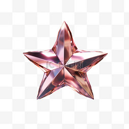 粉色五角星图片_粉色五角星元素立体免抠图案