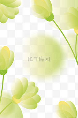 绿色小清新春天弥散花朵底纹png图