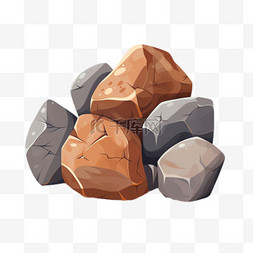 矿石堆块元素立体免抠图案