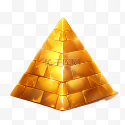图片_黄金金字塔元素立体免抠图案