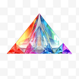 水晶锥体元素免抠图案立体