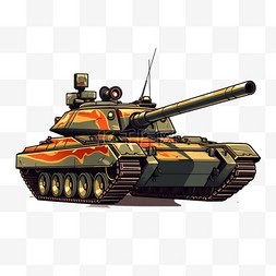坦克火炮元素立体免抠图案