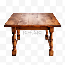 木头桌子图片_桌子木头元素立体免抠图案