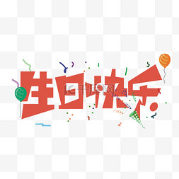 生日快乐图片_生日快乐创意字庆祝祝福PNG素材