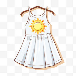 太阳图片_裙子太阳元素立体免抠图案