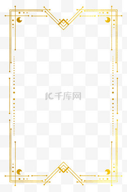 欧式边框图片_塔罗牌金箔鎏金花纹月亮边框图片