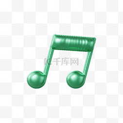 音符图片_3d铝膜气球绿色音符图片