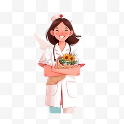 医生护士卡通图片_劳动节卡通手绘医护人员素材11