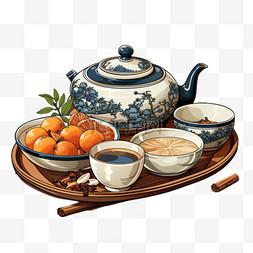 茶图片_茶品水果元素立体免抠图案