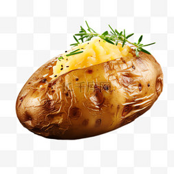 土豆图片_美味烤土豆元素立体免抠图案