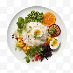 米饭蔬菜元素立体免抠图案