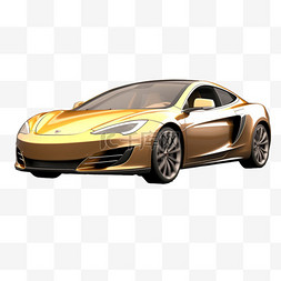 大黄蜂汽车图片_金色汽车元素立体免抠图案