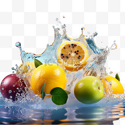 水果图片_水果冷水元素立体免抠图案