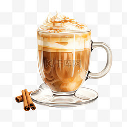 咖啡图片_奶油咖啡元素立体免抠图案