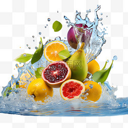 水果冷水元素立体免抠图案