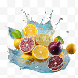水果冷水元素立体免抠图案