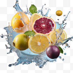 水果图片_水果冷水元素立体免抠图案