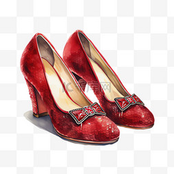红色高跟鞋元素立体免抠图案