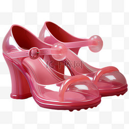 粉色高跟鞋元素立体免抠图案