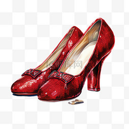 红色高跟鞋元素立体免抠图案