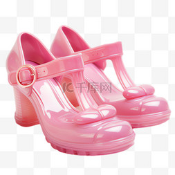 粉色高跟鞋图片_粉色高跟鞋元素立体免抠图案