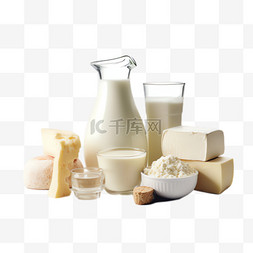 牛奶奶酪元素立体免抠图案