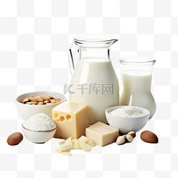 奶酪免抠png图片_牛奶奶酪元素立体免抠图案