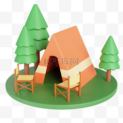 3D立体露营帐篷图片